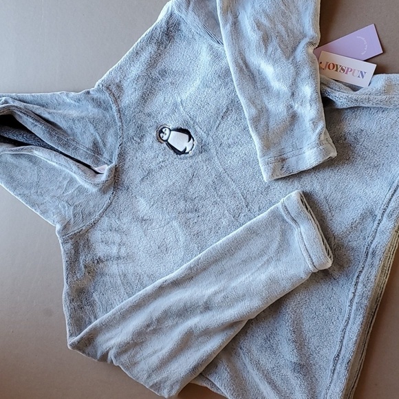 Joyspun NWT gray crop hoodie with Penguin size 0-2 XS - Picture 2 of 11